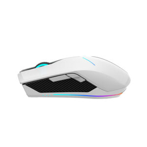 Machenike M721 belaidė žaidimų pelė 10000 DPI su RGB apšvietimu – balta - Image 2
