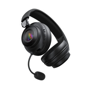 Acefast H15 belaidės „Bluetooth“ / 2.4 GHz / AUX žaidimų ausinės su mikrofonu ir RGB apšvietimu – juodos - Image 3