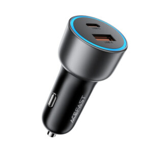 Acefast B21 75W USB-C + USB-A automobilinis įkroviklis – juodas