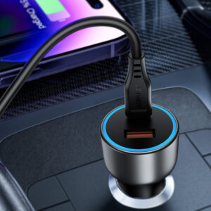 Acefast B21 75W USB-C + USB-A automobilinis įkroviklis – juodas - Image 6