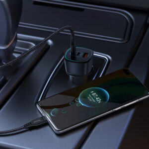 Acefast B18 200W automobilinis įkroviklis 2x USB-C + USB-A – juodas - Image 7
