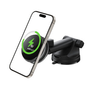 Acefast D67 magnetinis automobilinis telefono laikiklis ant prietaisų skydelio su Qi2 25W belaidžiu įkrovimu ir aušinimu – Juodas - Image 6