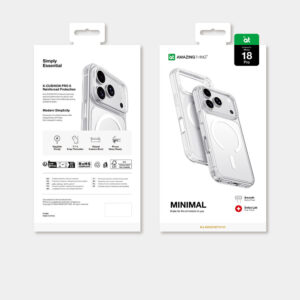 AmazingThing Minimal Mag smūgiams atsparus dėklas 3 lęšiams, skirtas iPhone 18 Pro su dirželio laikikliu, suderinamas su MagSafe – Skaidrus - Image 8