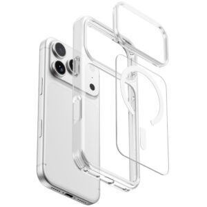 AmazingThing Minimal Mag smūgiams atsparus dėklas 3 lęšiams, skirtas iPhone 18 Pro su dirželio laikikliu, suderinamas su MagSafe – Skaidrus - Image 9