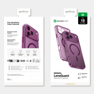 AmazingThing Minimal Mag lęšių dėklas, skirtas iPhone 18 Pro Max su kameros dangteliu ir dirželio laikikliu, suderinamas su MagSafe – violetinis - Image 9
