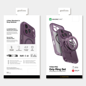 AmazingThing Titan Pro objektyvo žiedų rinkinio dėklas, skirtas iPhone 18 Pro, su kameros dangteliu ir magnetiniu žiedu, suderinamas su MagSafe – violetinis - Image 8