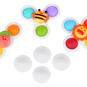 Jutiminio lavinimo vonios žaislas „Fidget Spinner“ su siurbtuku, 3 vnt. ZA5340 - Image 3
