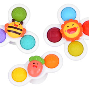 Jutiminio lavinimo vonios žaislas „Fidget Spinner“ su siurbtuku, 3 vnt. ZA5340 - Image 2