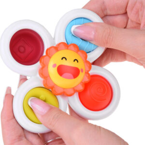 Jutiminio lavinimo vonios žaislas „Fidget Spinner“ su siurbtuku, 3 vnt. ZA5340 - Image 7