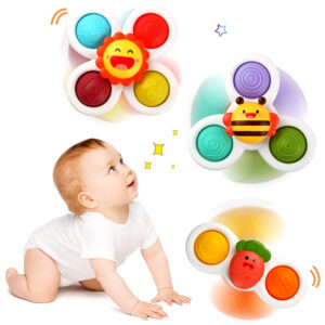 Jutiminio lavinimo vonios žaislas „Fidget Spinner“ su siurbtuku, 3 vnt. ZA5340 - Image 8