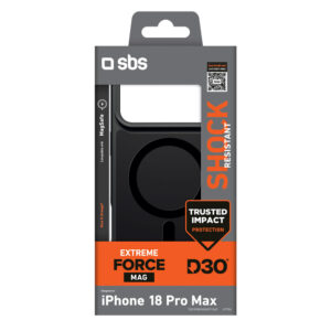SBS D3O Force dėklas, skirtas iPhone 18 Pro Max, suderinamas su MagSafe – juodas - Image 2