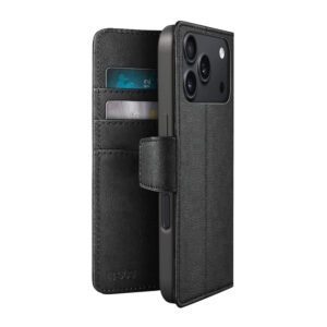 SBS Wallet Classic dėklas, skirtas iPhone 18 Pro Max, su pinigine ir stovu – juodas