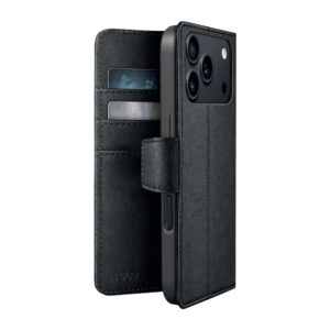 SBS Wallet Classic Mag dėklas, skirtas iPhone 18 Pro, su pinigine ir stovu, suderinamas su MagSafe – juodas