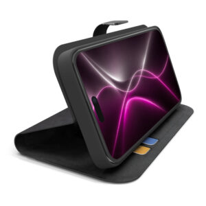 SBS Wallet Smart dėklas, skirtas iPhone 18 Pro Max, su pinigine ir stovu – juodas
