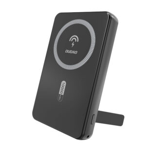 Magnetinis išorinis akumuliatorius (powerbank) Dudao K14S+ 10000mAh 22.5W USB-A + USB-C suderinamas su MagSafe su stovu - juodas