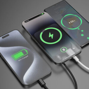 Magnetinis išorinis akumuliatorius (powerbank) Dudao K14S+ 10000mAh 22.5W USB-A + USB-C suderinamas su MagSafe su stovu - juodas - Image 5