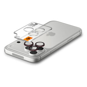 Spigen Optik Pro GLAS.TR EZ FIT 2 vnt. grūdinto stiklo kameros apsauginis stikliukas, skirtas iPhone 18 Pro / 18 Pro Max – tamsiai vyšninė - Image 4