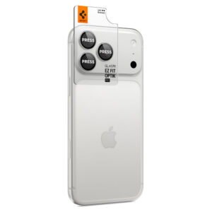 Spigen Optik Pro GLAS.TR EZ FIT 2 vnt. grūdinto stiklo kameros apsauginis stikliukas, skirtas iPhone 18 Pro / 18 Pro Max – sidabrinis - Image 5