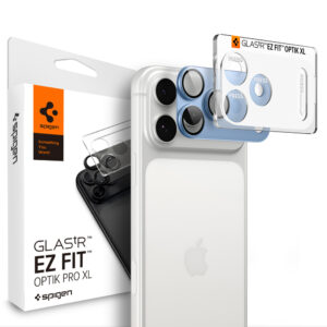 Spigen Optik Pro XL GLAS.TR EZ FIT grūdinto stiklo kameros apsauginis stikliukas, skirtas iPhone 18 Pro – šviesiai mėlynas