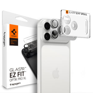 Spigen Optik Pro XL GLAS.TR EZ FIT grūdintas stiklas, skirtas iPhone 18 Pro – sidabrinis
