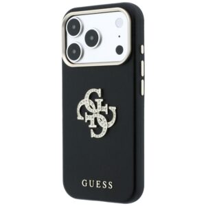 Guess Smooth & Big Strass Logo dėklas, skirtas iPhone 18 Pro / 17 Pro – Juodas - Image 2