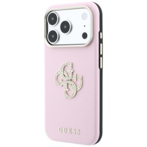Guess Smooth & Big Strass Logo dėklas, skirtas iPhone 18 Pro Max / 17 Pro Max – rožinis - Image 2