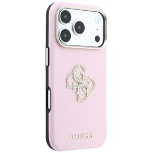 Guess Smooth & Big Strass Logo dėklas, skirtas iPhone 18 Pro Max / 17 Pro Max – rožinis - Image 4