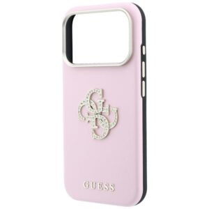 Guess Smooth & Big Strass Logo dėklas, skirtas iPhone 18 Pro Max / 17 Pro Max – rožinis - Image 6