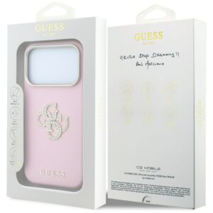 Guess Smooth & Big Strass Logo dėklas, skirtas iPhone 18 Pro Max / 17 Pro Max – rožinis - Image 8