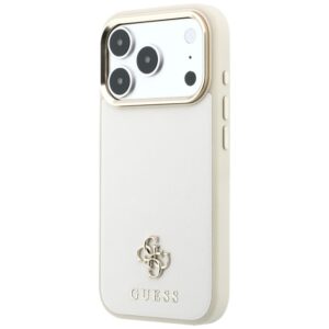 Guess Saffiano Small 4G & Classic Logo MagSafe dėklas, skirtas iPhone 18 Pro / 17 Pro – smėlio spalvos - Image 2
