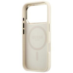 Guess Saffiano Small 4G & Classic Logo MagSafe dėklas, skirtas iPhone 18 Pro / 17 Pro – smėlio spalvos - Image 7