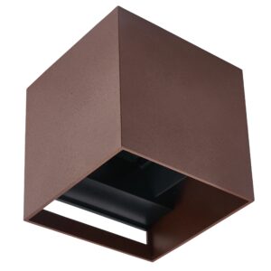 Sieninis lauko šviestuvas CUBE G9 IP65, reguliuojamo švietimo kampo, corten spalvos