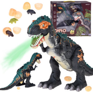 Didelis robotas dinozauras vaikšto, riaumoja, DEDA KIAUŠINIUS, šviesos efektai pora ZA5716