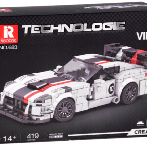 Techninių kaladėlių rinkinys Super sportinis automobilis WHITE VIPER su spoileriu, 419 detalių ZA5784 - Image 7