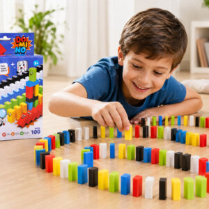 Domino rinkinys vaikams 100 dalių spalvingos kaladėlės lavinamasis konstruktorius ZA6290 - Image 4