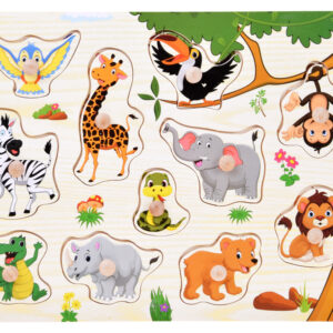 JUNGLE medinė dėlionė su rankenėlėmis – 11 detalių ZA6417 - Image 2
