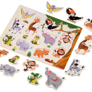 JUNGLE medinė dėlionė su rankenėlėmis – 11 detalių ZA6417 - Image 3