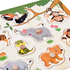 JUNGLE medinė dėlionė su rankenėlėmis – 11 detalių ZA6417 - Image 7