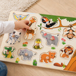 JUNGLE medinė dėlionė su rankenėlėmis – 11 detalių ZA6417 - Image 6
