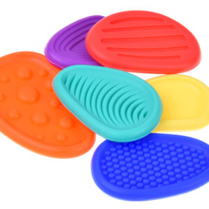 Silikoniniai sensoriniai nerimo akmenukai, fidget žaislai, 6 tekstūrų rinkinys ZA6423 - Image 2