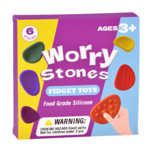 Silikoniniai sensoriniai nerimo akmenukai, fidget žaislai, 6 tekstūrų rinkinys ZA6423 - Image 8