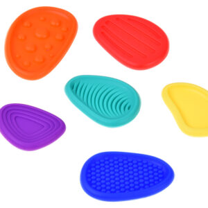Silikoniniai sensoriniai nerimo akmenukai, fidget žaislai, 6 tekstūrų rinkinys ZA6423 - Image 4
