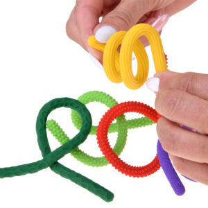 Spalvingi silikoniniai sensoriniai pagaliukai, antistresinis žaislas „fidget“, 8 vienetai A6424 - Image 4