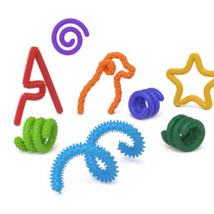 Spalvingi silikoniniai sensoriniai pagaliukai, antistresinis žaislas „fidget“, 8 vienetai A6424 - Image 2