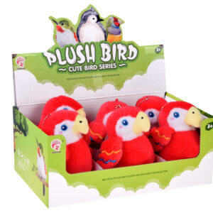 Pliušinė papūga Rubinowy Rico su cypuku, pakabukas 13 cm ZA6426 - Image 8