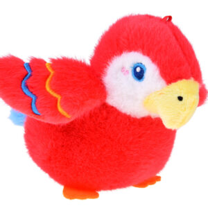 Pliušinė papūga Rubinowy Rico su cypuku, pakabukas 13 cm ZA6426 - Image 2