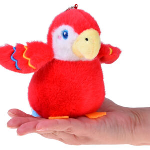 Pliušinė papūga Rubinowy Rico su cypuku, pakabukas 13 cm ZA6426 - Image 4