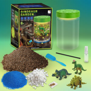 Šviečiantis DINOSAUR GARDEN 3-in-1 terariumas, lempa, „pasidaryk pats“ augalų auginimo rinkinys ZA6567 - Image 7