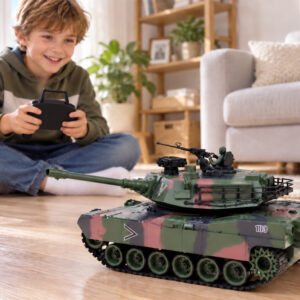 Nuotoliniu būdu valdomas RC Abrams M1A1 tankas su dūmais, garsu ir šviesomis 45 cm RC0770 - Image 5