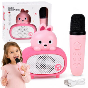 Interaktyvus „Bluetooth“ karaokės mikrofonas-kolonėlė „Bunny“ Music IN0193
